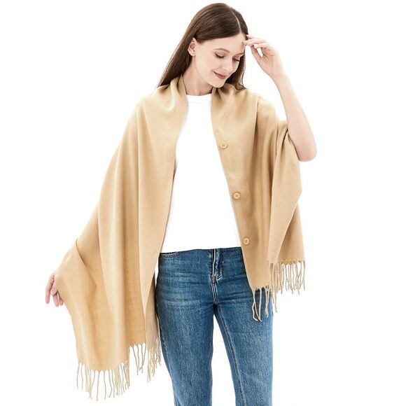 Alpine Swiss Womens Shawl Evening Wrap Pashmina Large Scarf Fringe Cape Poncho - Picture 7 of 7